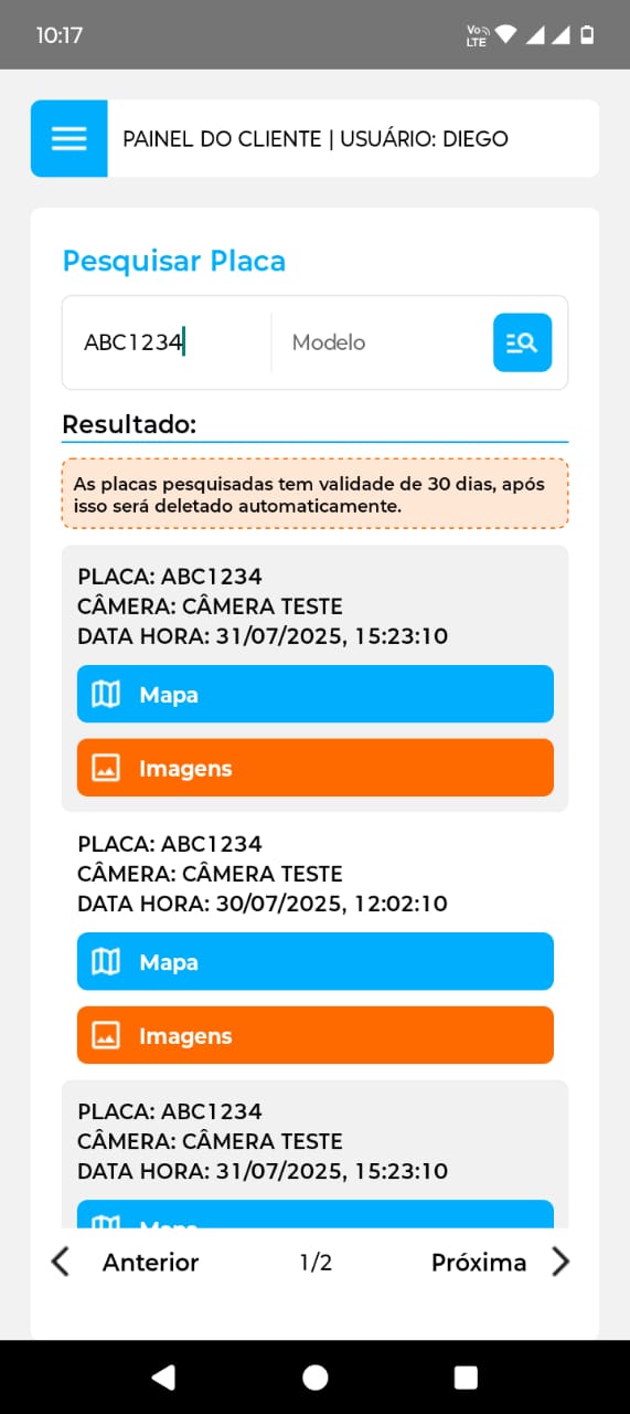 Aplicativo de segurança eletrônica